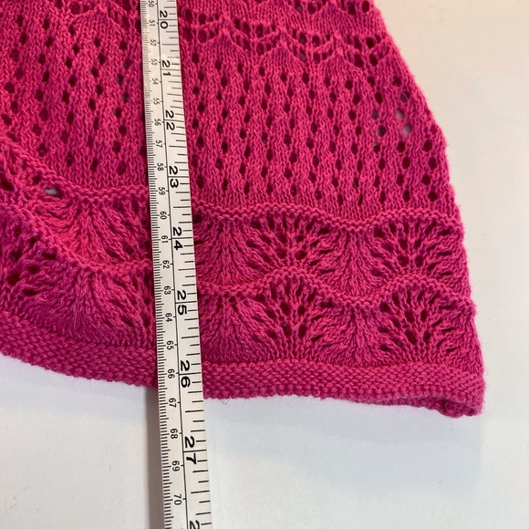 NWT Christopher & Banks Pink Crochet Cardigan Sweater - Picture 6 of 9